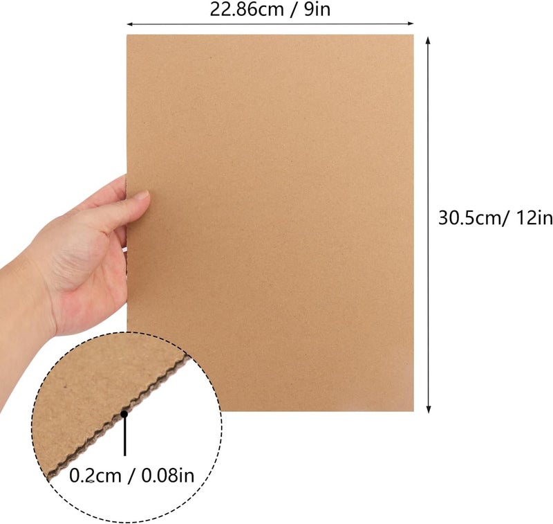 IHDYPPEW 100 Pack 9"x 12" Corrugated Cardboard Sheets, Flat Cardboard Layer Pads 2 mm Thickness, Flexible Packaging Inserts for Shipping, Mailing, and Crafts, by - Image 2